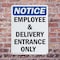 Signmission Employee And Delivery Entrance Only OSHA Notice Sign, Plastic, 7in W x 10in L, 2PK OS-2PACK-NS-P-710-V-11938 - alternate 4